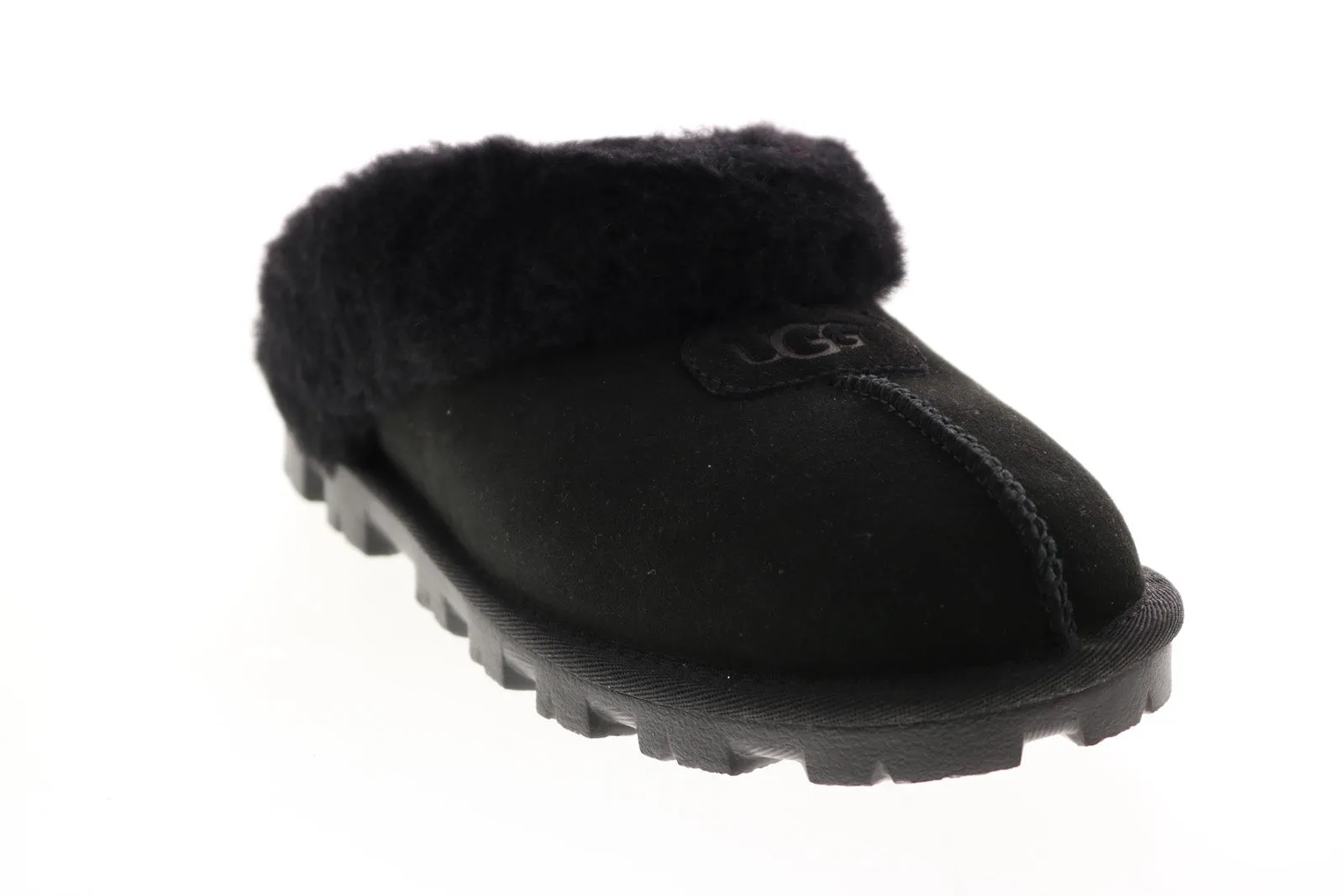 Ugg Coquette Slipper 5125-BLK Womens Black Suede Slip On Clogs Slippers Shoes