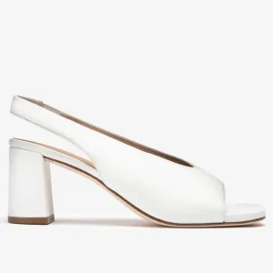 UNISA MONDY PEEPTOE SLINGBACK WHITE Leather