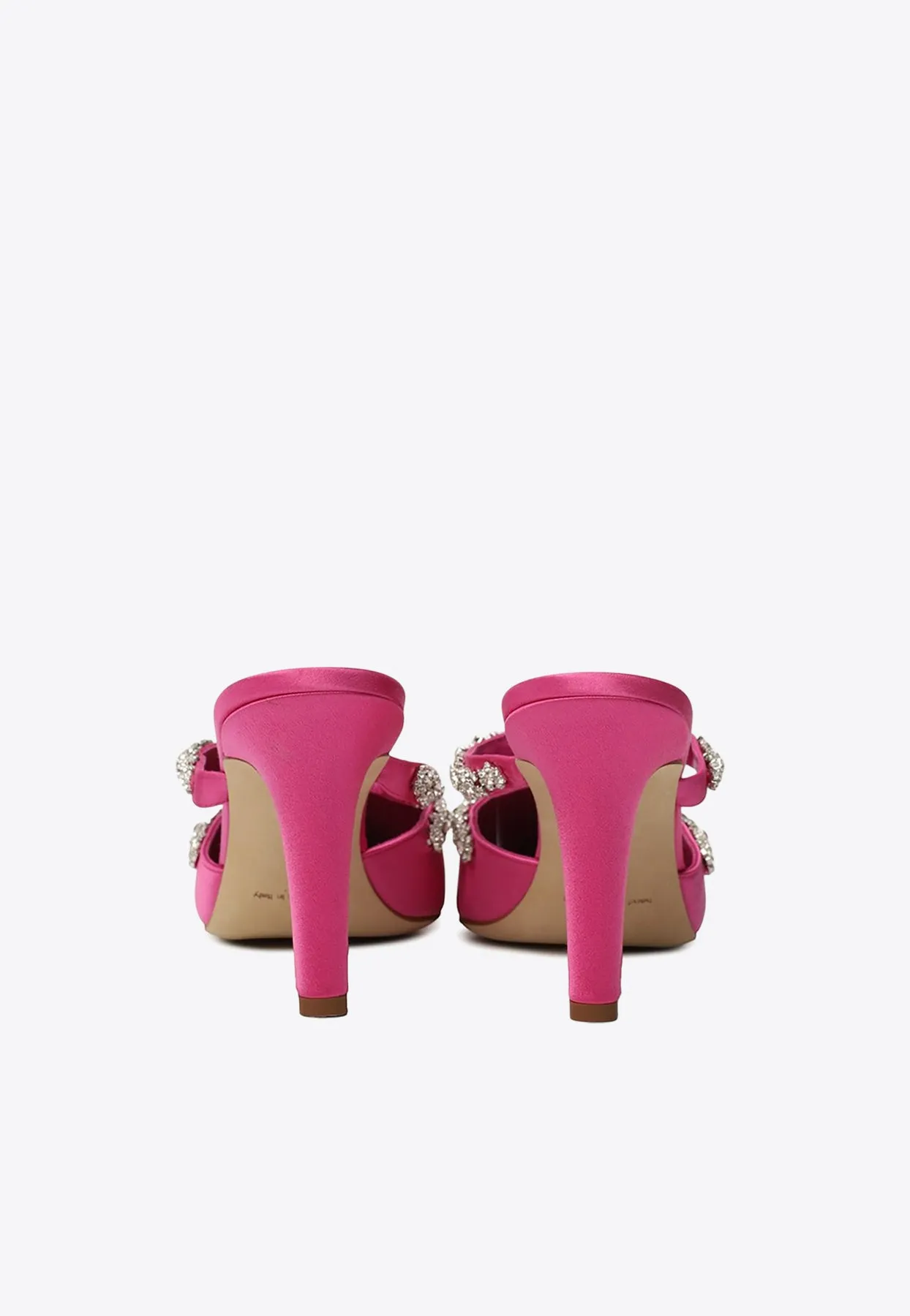 Vedadamu 90 Satin Crystal Embellished Mules