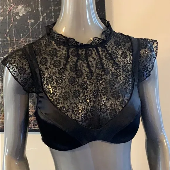 Victoria’s Secret High Neck Satin &amp; Lace Bralette