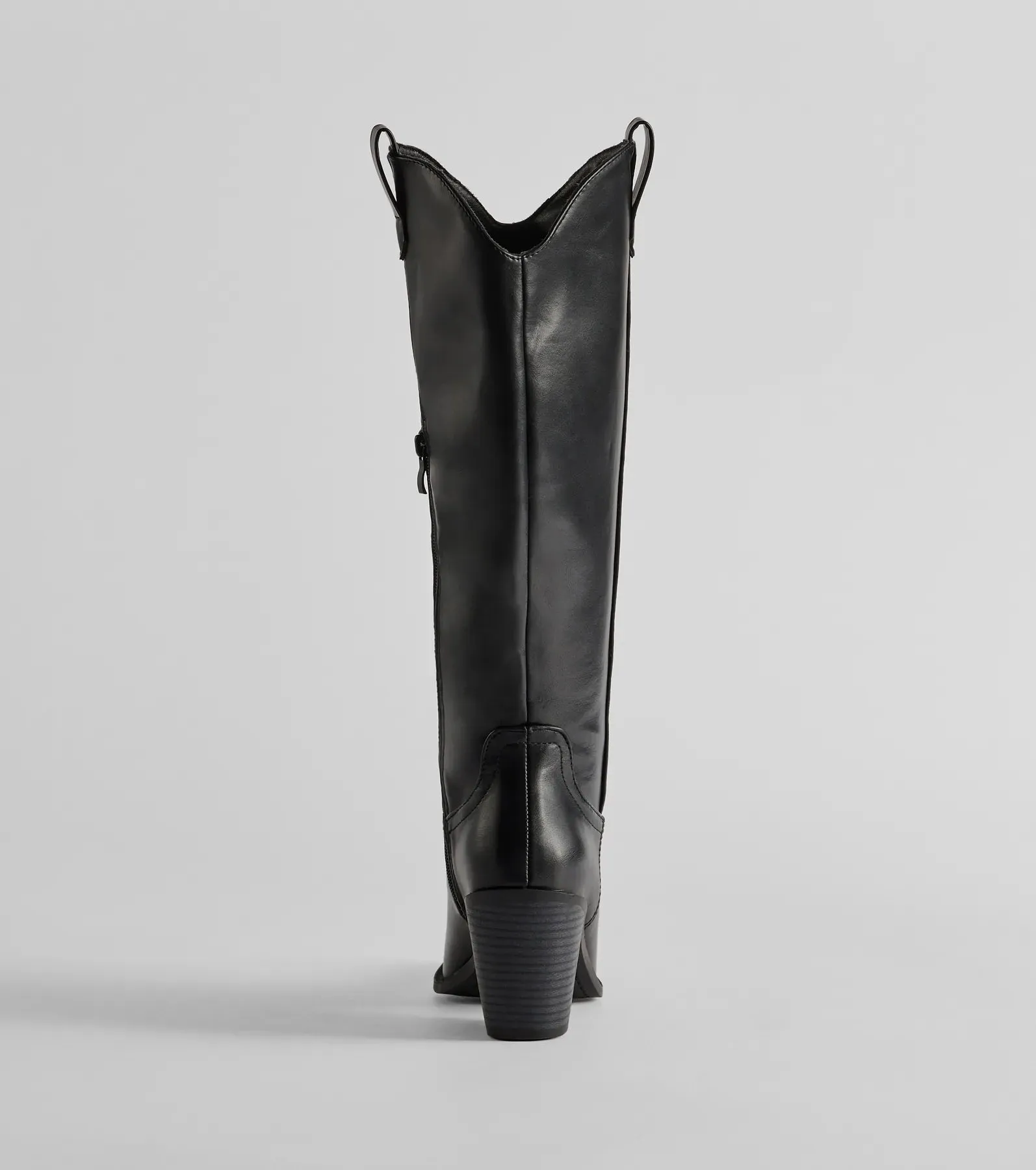 Western Sleek Knee-High Block Heel Boots