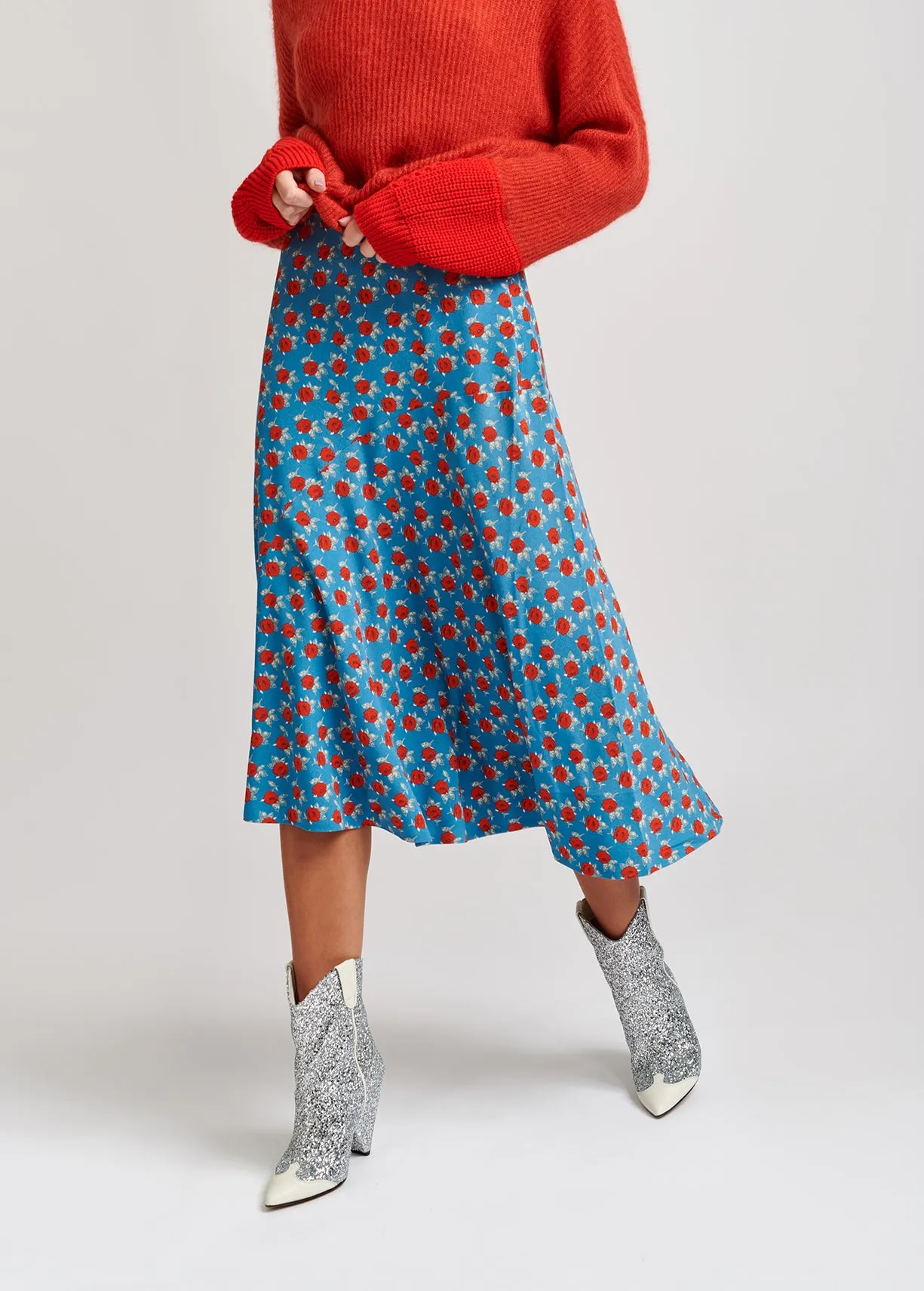 Wide midi skirt