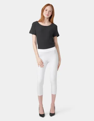 Wide Waistband Blackout Cotton Capri