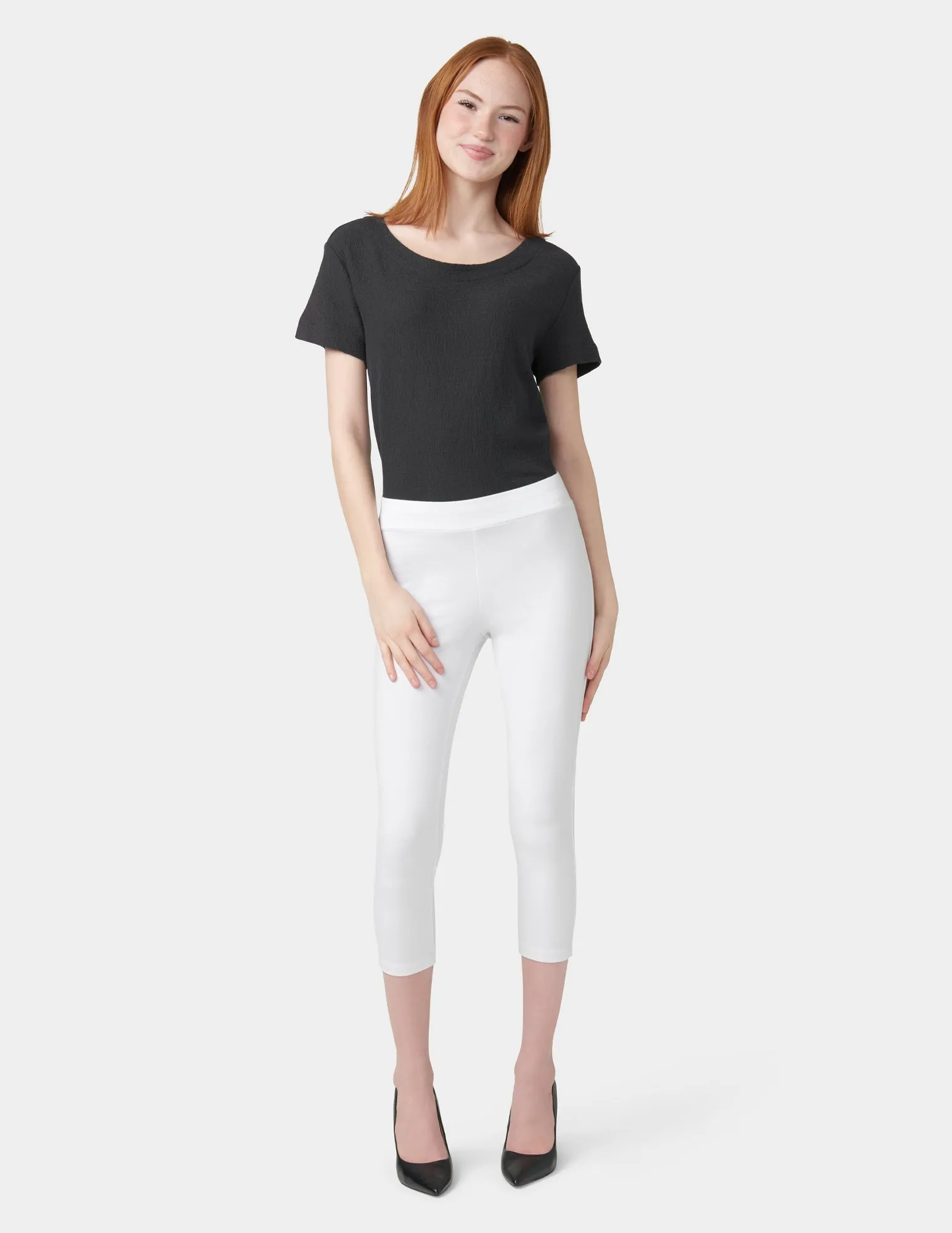 Wide Waistband Blackout Cotton Capri