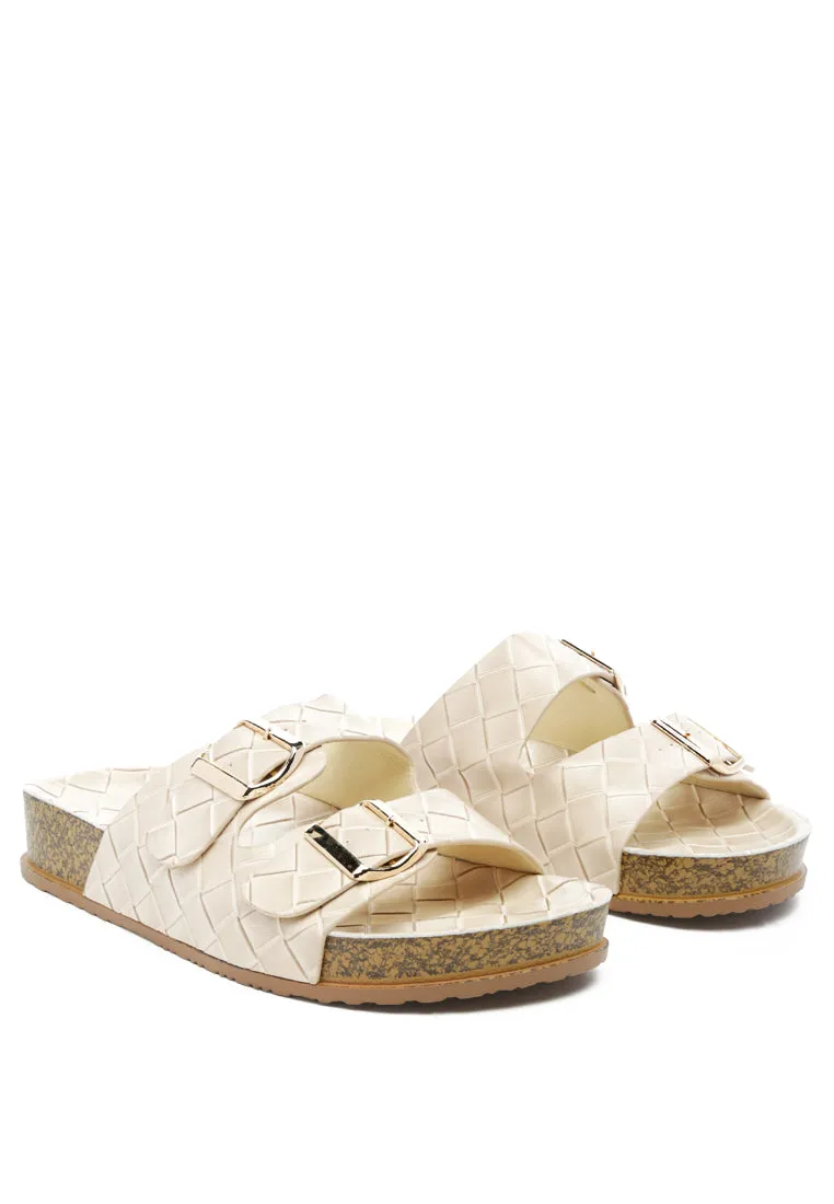 Wolph Buckled Strap Croc Platform Slides