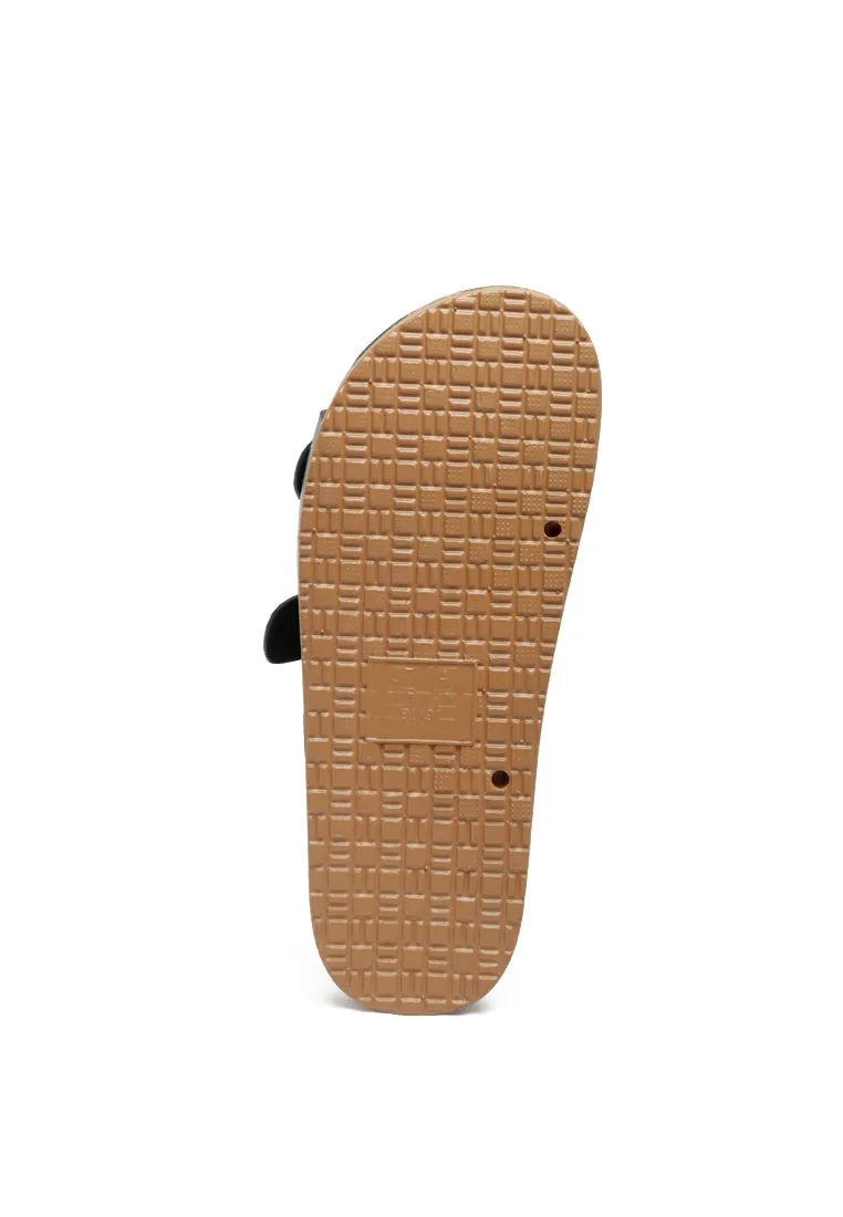 Wolph Buckled Strap Croc Platform Slides