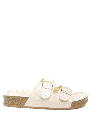 Wolph Buckled Strap Croc Platform Slides