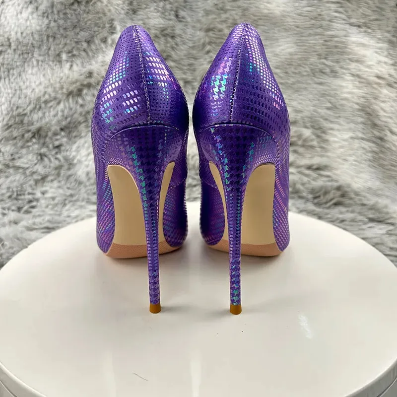 Women Pumps Round Toe 12cm High Heels