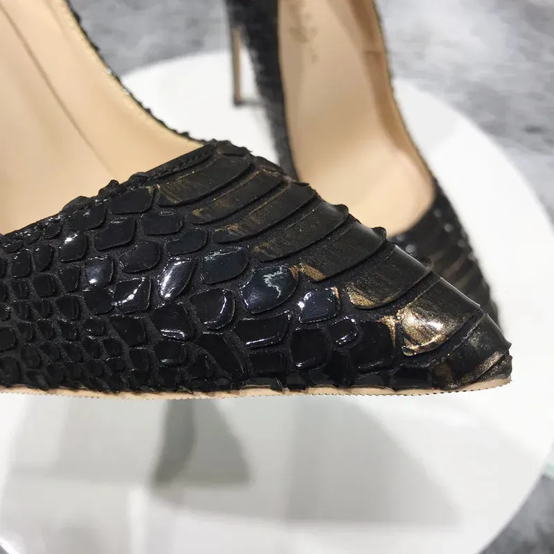 Women's high heels  women's high heels embossed effect sexy shoes