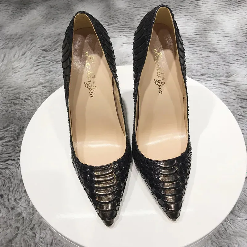 Women's high heels  women's high heels embossed effect sexy shoes