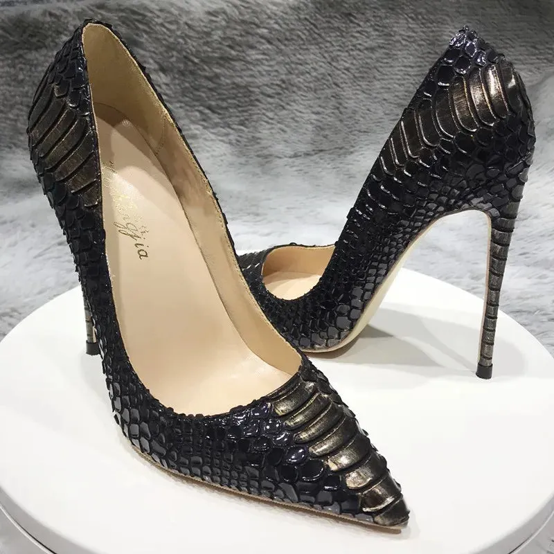 Women's high heels  women's high heels embossed effect sexy shoes