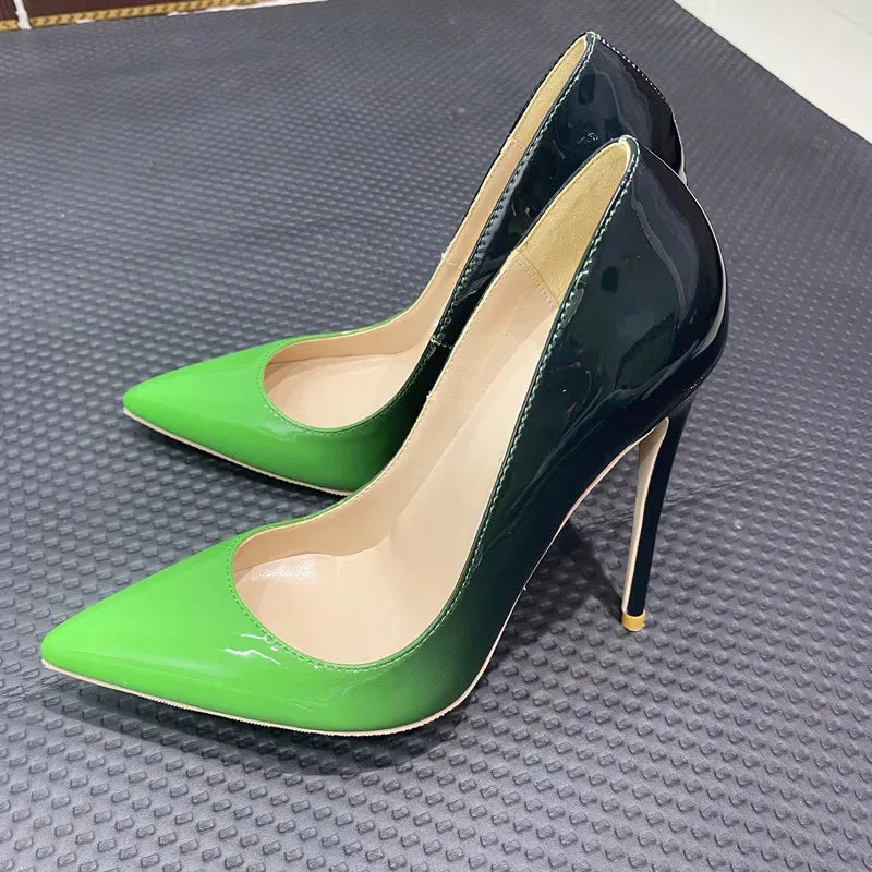 women's Patent leather gradient high heels 10 cm Sarto high heels