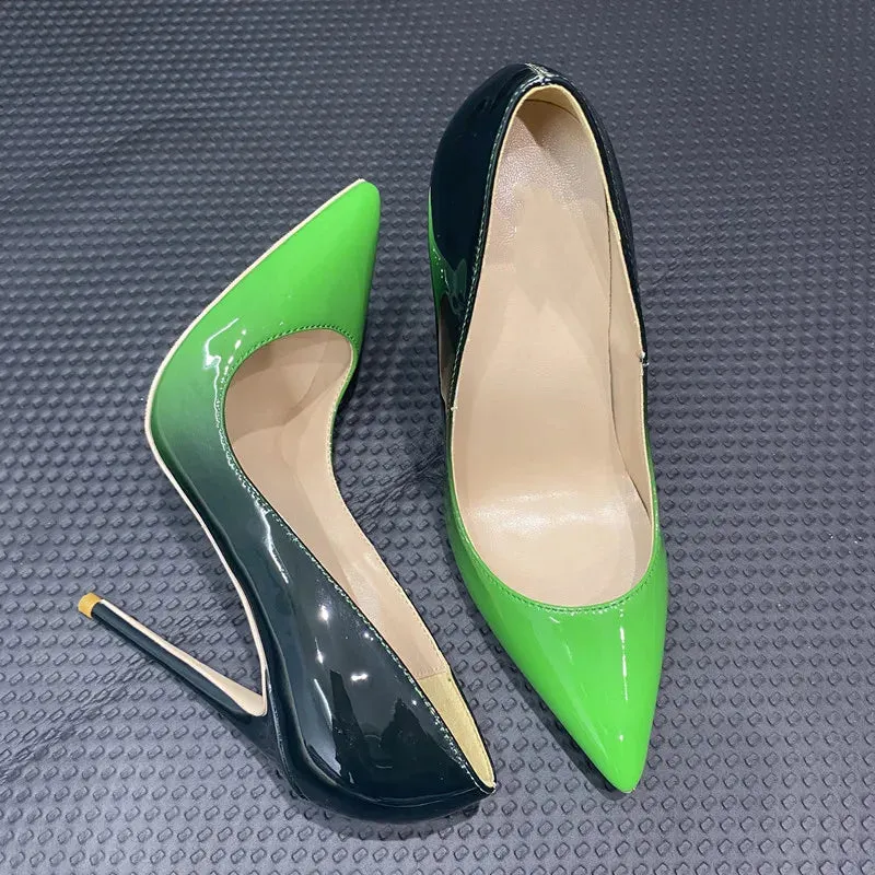 women's Patent leather gradient high heels 10 cm Sarto high heels