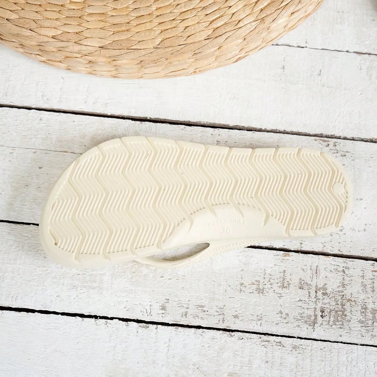 Women's Solid Color Flip-Flops, Light Open-Toe Casual Flats, Soft Soled Sandals Indoor And Outdoor Slippers